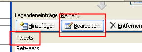 Excel: Bearbeitung der Reihe Tweets