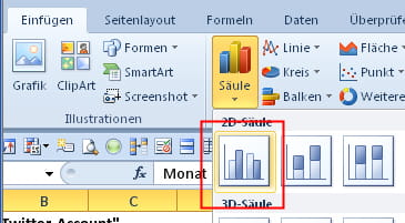 Excel: Säulendiagramm