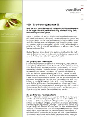 Leadership Artikel - Fachlaufbahn oder Fuehrungslaufbahn