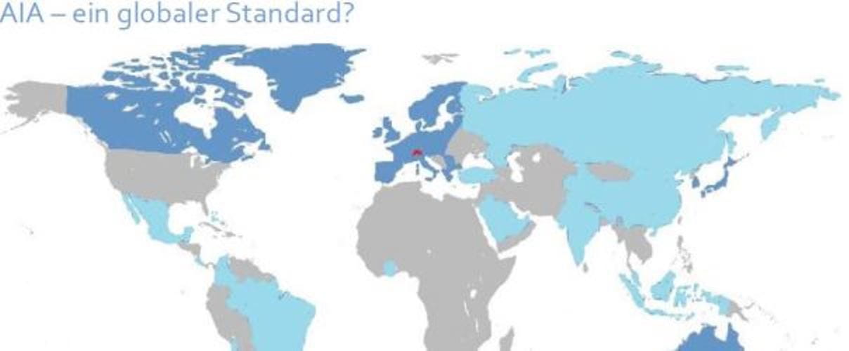 Weltkarte Umsetzung AIA in der Schweiz