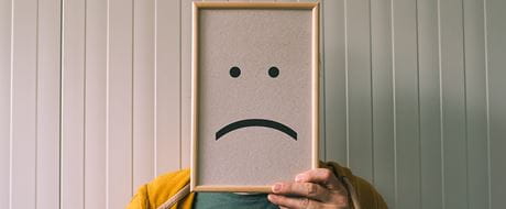 Bilderrahmen mit traurigem Smiley Bilderrahmen mit traurigem Smiley