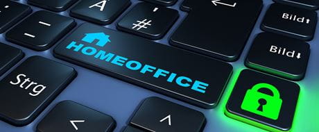 Computer-Tastatur mit Aufschrift Homeoffice Computer-Tastatur mit Aufschrift Homeoffice
