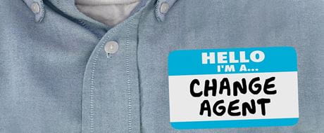 Hemd mit Sticker Change Agent