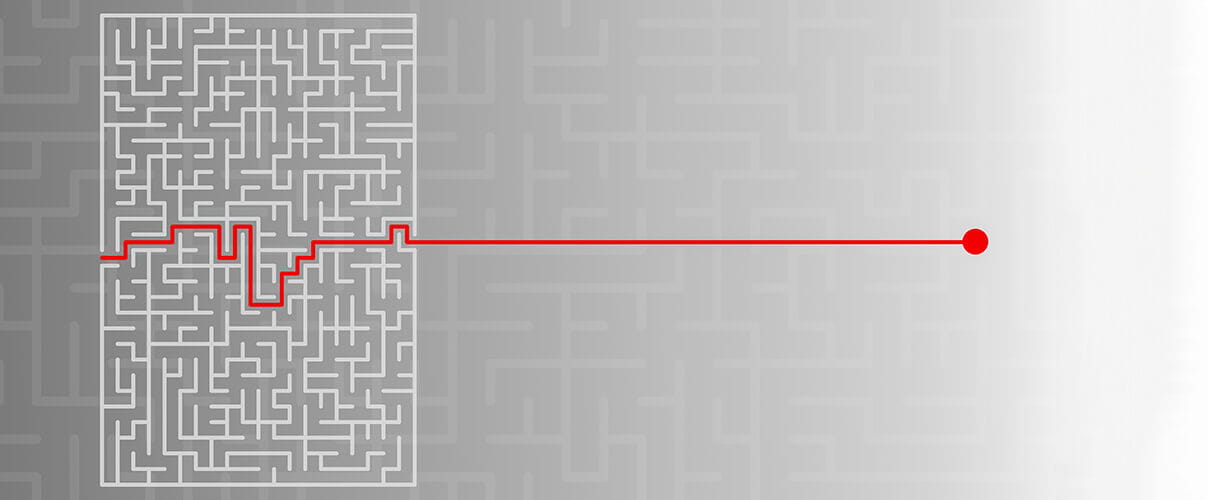 Labyrinth mit Pfeil