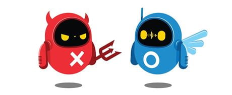 Roter und blauer Bot Roter und blauer Bot