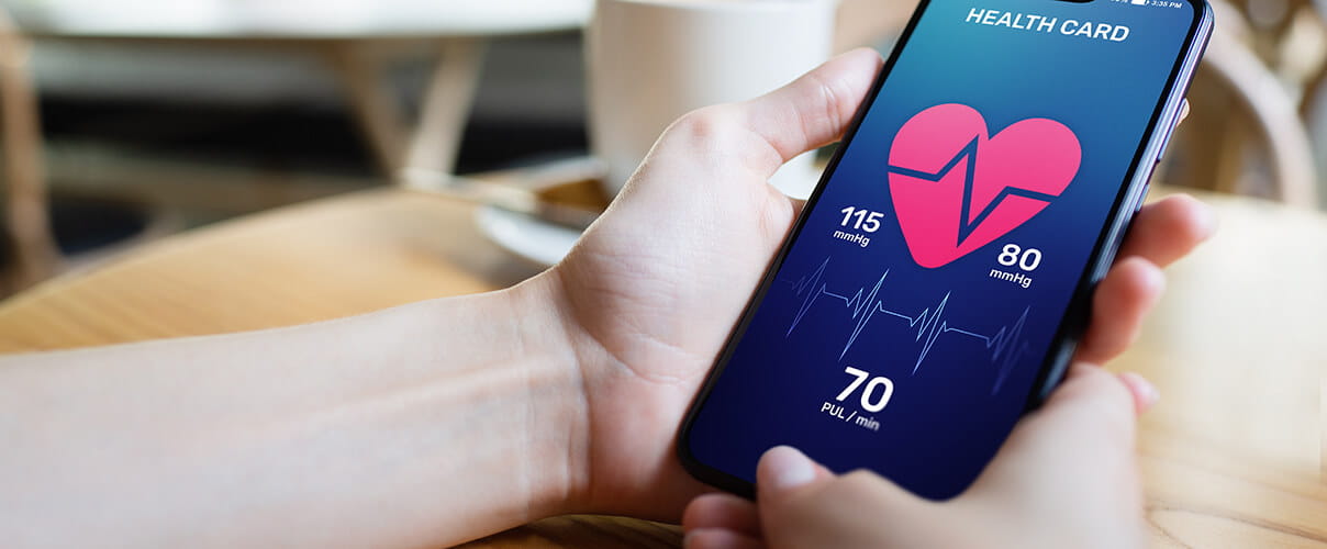 Smartphone mit Health App