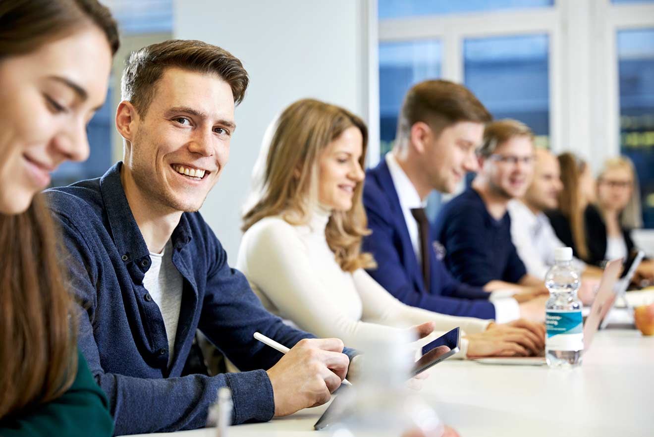 Studenten gut gelaunt