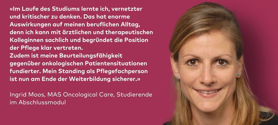Testimonial Ingrid Moos Careum Hochschule Gesundheit