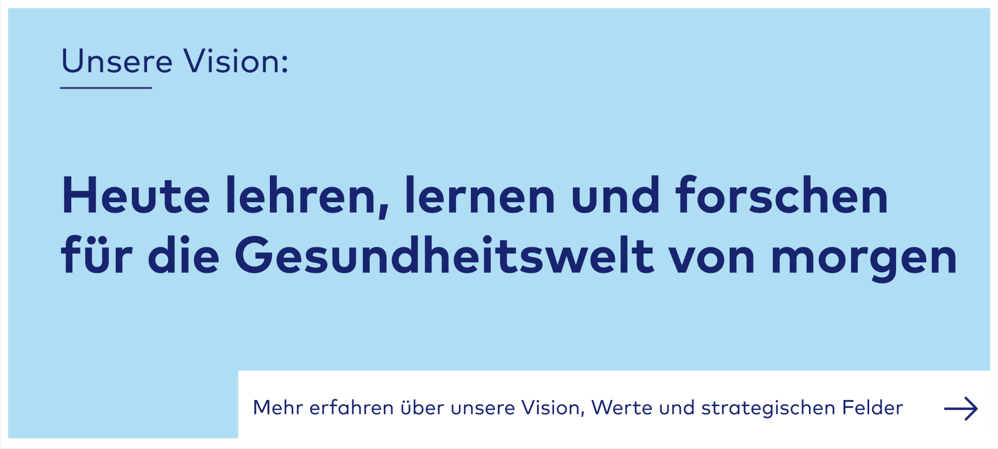 Heute lehren, lernen und forschen für die Gesundheitswelt von morgen - Claim der Careum Hochschule Gesundheit