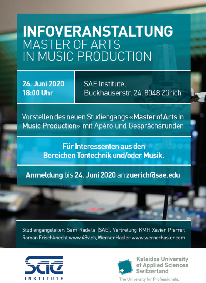 Infoveranstaltung Master of Arts in Music Production