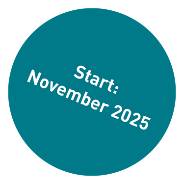 Ein Kreis, der aufführt, dass die Law-Studiengänge erst im November 2025 starten.