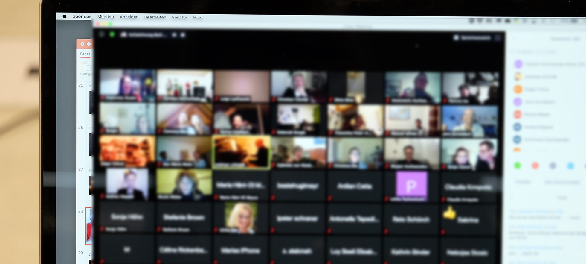 Zoomübertragung Diplomfeier Bildschirm