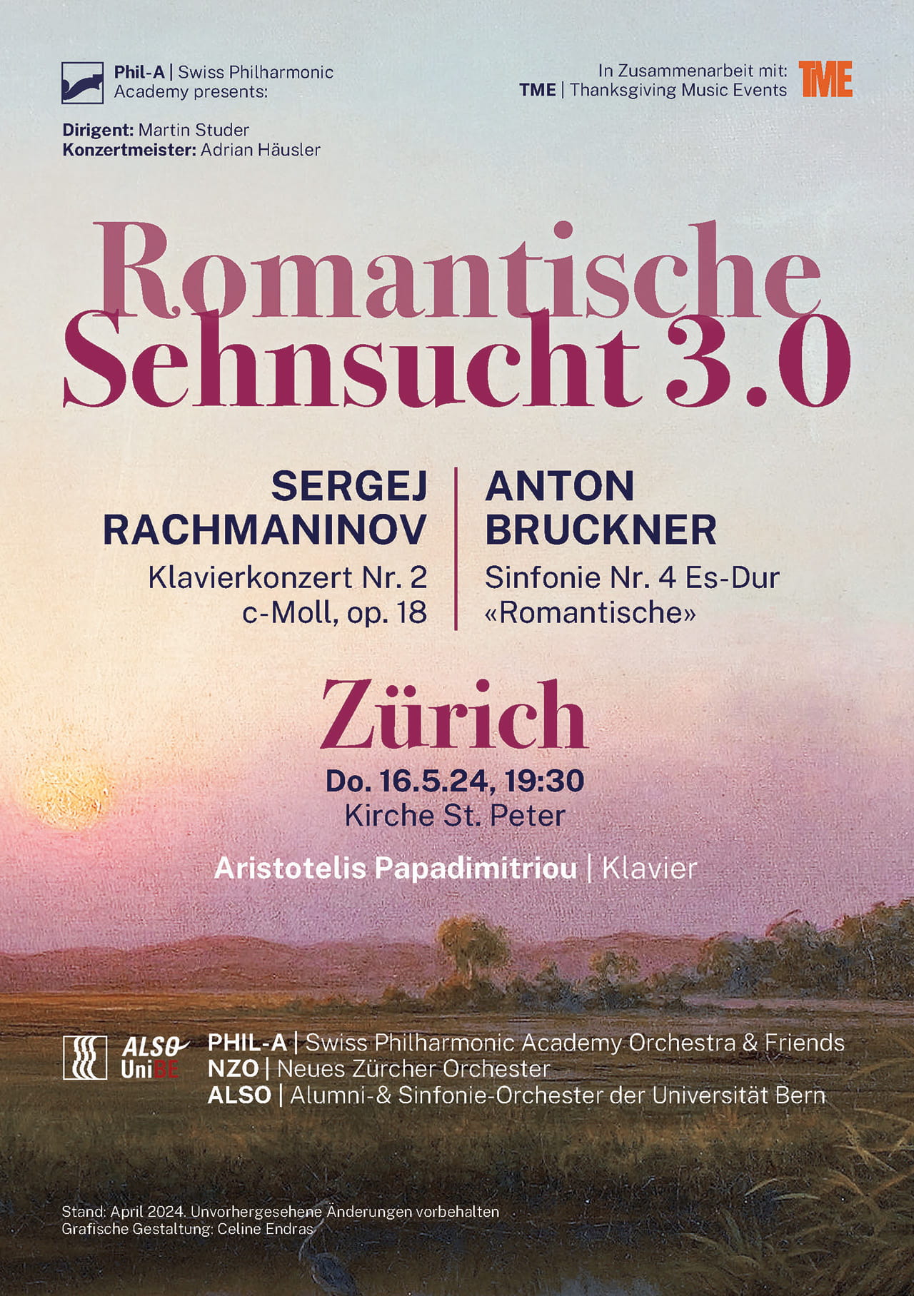 Flyer Konzert Romantische Sehnsucht