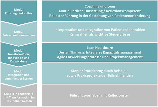 Moduldarstellung CAS Leadership und Transformation Gesundheitswesen