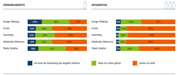 Kenntnis und Nutzung agiler Methoden sind gering