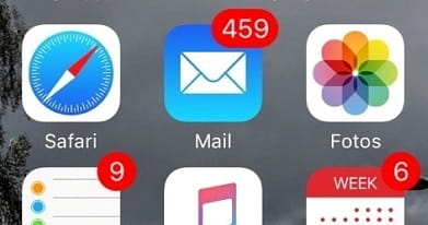 Abbildung Eingang neuer E-Mails