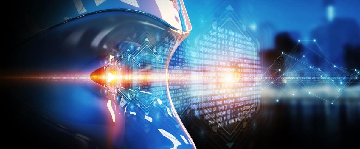 Digitalisierung und Kopf Digitalisierung in der Bildung