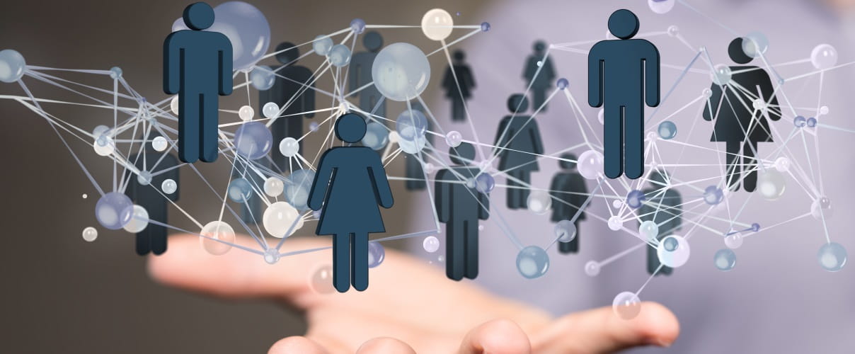 Handmit Figuren in einem Netzwerk Führungsherausforderungen mobil-flexibler Teams