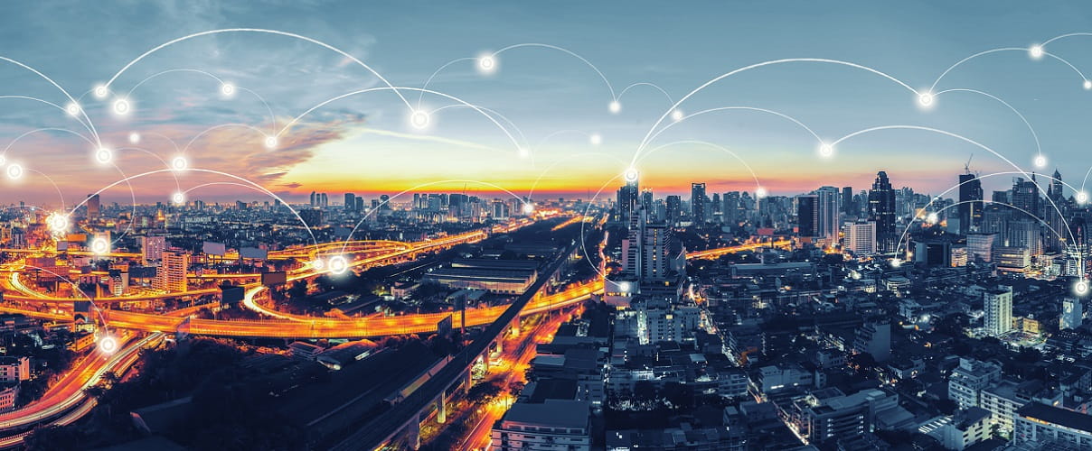 Stadt vernetzt im digitalen Zeitalter