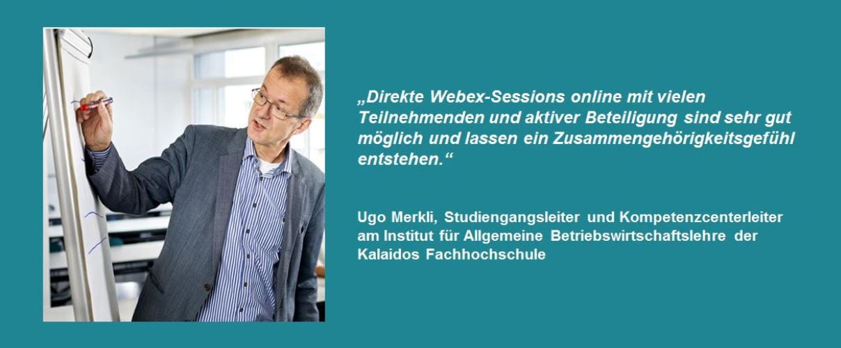 Ugo Merkli: Zitat zum Livestream-Unterricht