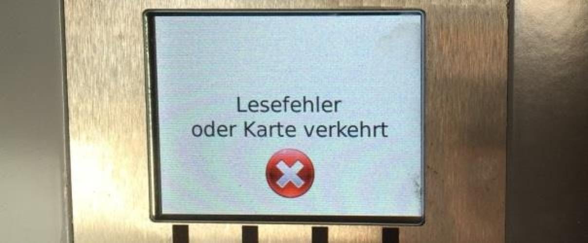 Aufnahme Display mit Fehlermeldung