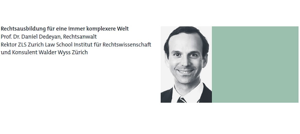 Prof. Dr. iur. Daniel Dedeyan zur ZLS Zurich Law  School im Kalaidos Jahresbericht 2021